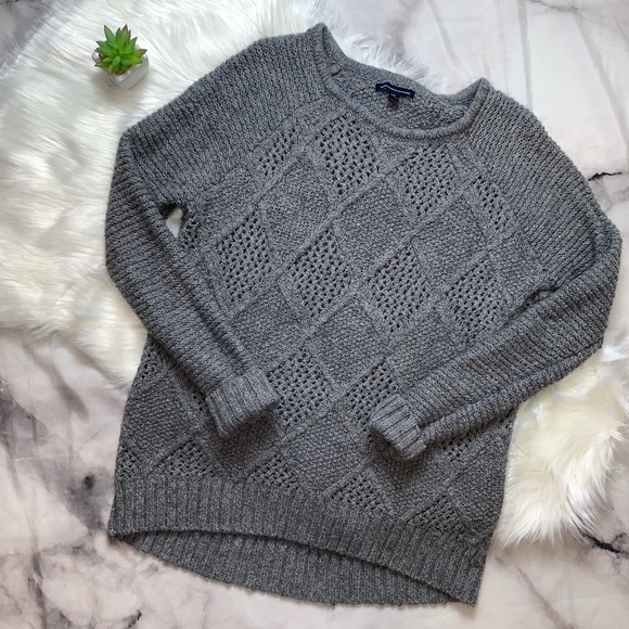 American Eagle Outfitters Sweaters - American Eagle Cable Knit Gray Sweater Size Small
